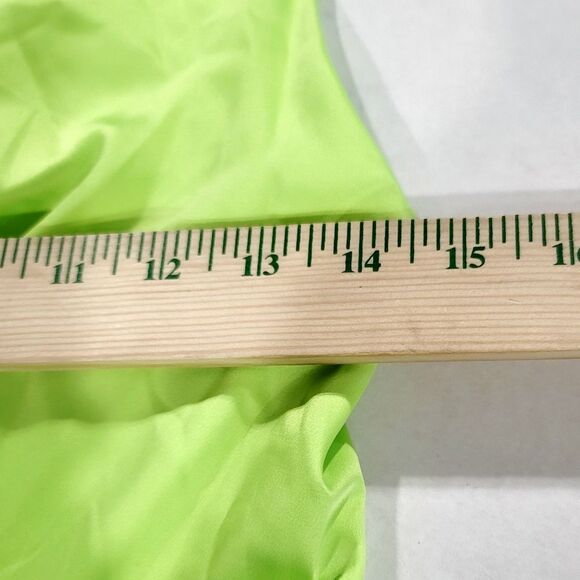 B. Darlin Satin Cowlneck Tiered Fit & Flare Mini Dress Lime Juniors Size 3/4 NWT - Picture 10 of 13